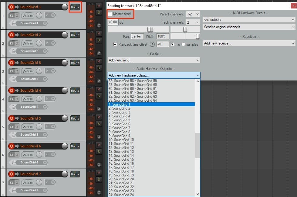 Route track outputs sequentially