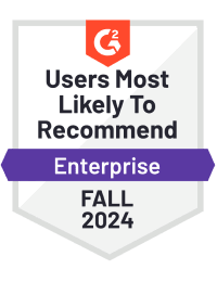 Users most likely to recommend enterprise fall 2024